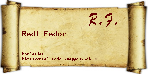 Redl Fedor névjegykártya